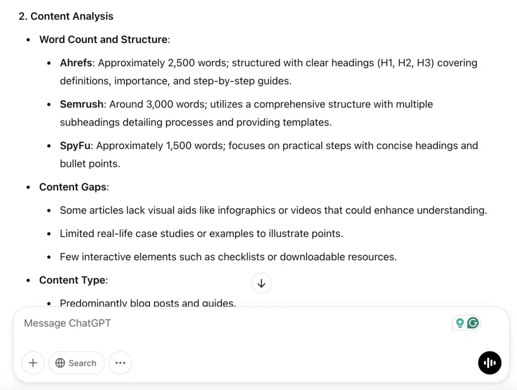 ChatGPT SEO Competitor Analysis Tool