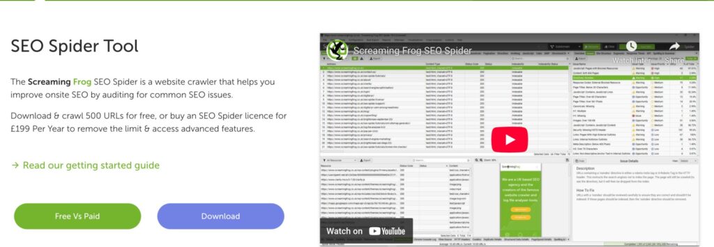Best on-page seo tools - screaming frog